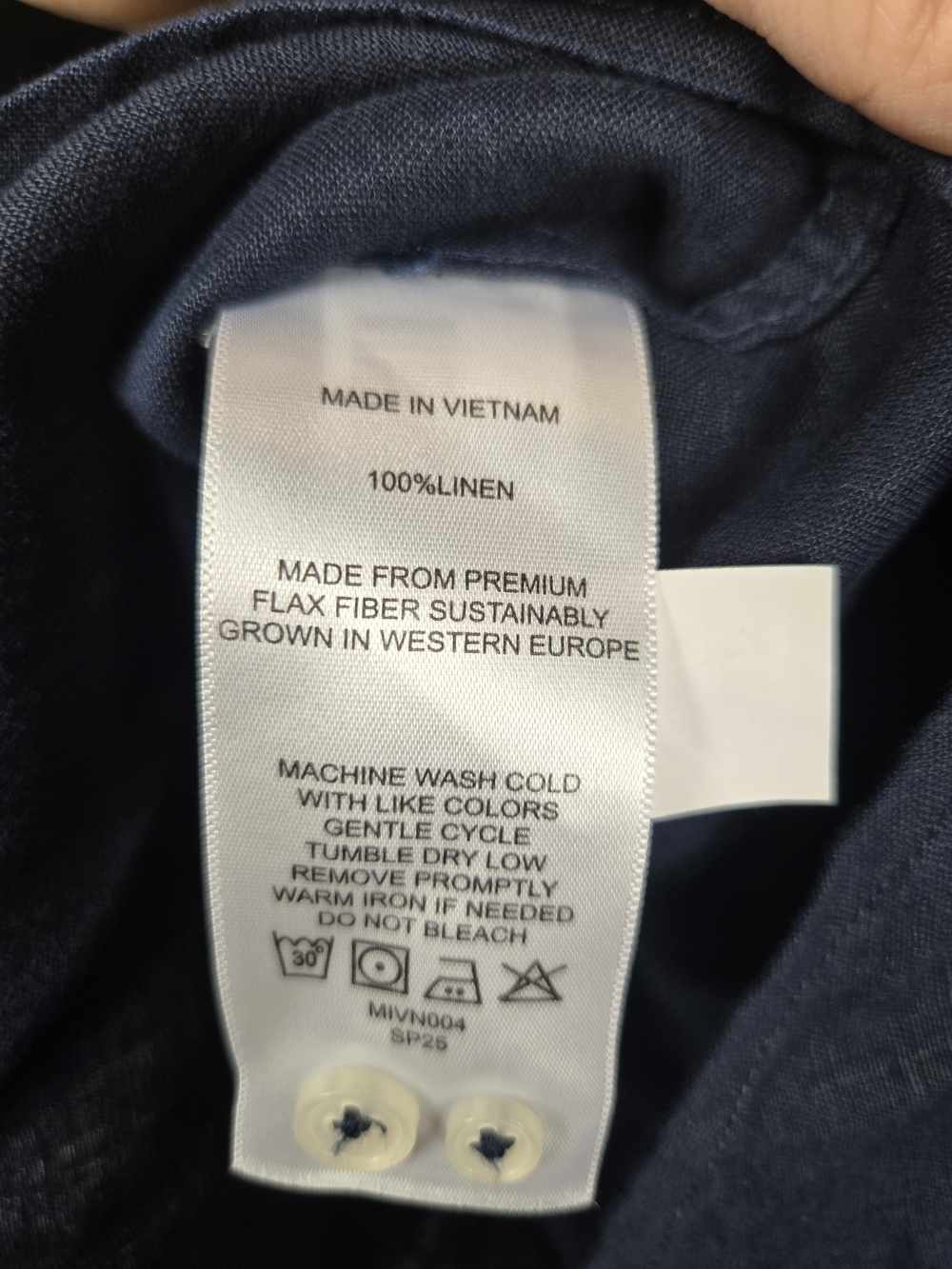 Quince European Linen Navy Button Down Shirt Coastal Minimalist Old Money Size L - Picture 8 of 12
